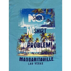 Adult Margaritaville Caribbean No Shoes, No Shirt, No ProblemTurquoise Shirt L